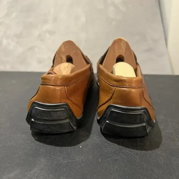 Allen Edmonds Elwood Shoes Mens Size 9 Brown Leather Driving Moc Loafers Slip On